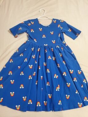 Hanna Andersson Royal Blue Rainbow Twirl Dress